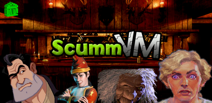history-scummvm-3 History of ScummVM - adventure characters in front of the ScummVM logo