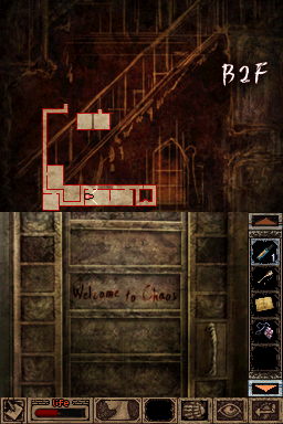 Theresia DS horror game - door that says Welcome to Chaos