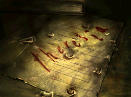 Theresia DS horror game - writing in blood